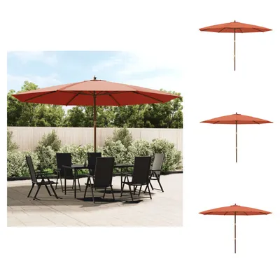 Produktbild von vidaXL Sonnenschirm mit Holzmast Terrakotta 400x273 cm - Sonnenschirme & Sonnenschutze