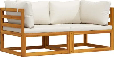 Produktbild von VidaXL 311853, Akazienholz, Stoff, Polyester, Erwachsene & Kinder, 700 mm, 700 mm, 600 mm, 6 cm