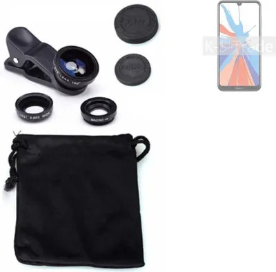 Produktbild von K-S-Trade Smartphone Kamera Linsen Set Kompatibel mit Huawei Y7 2019 3in1 Clip-On Kamera Adapter Macro Weitwinkel FishEye Fischauge Objektiv Linse