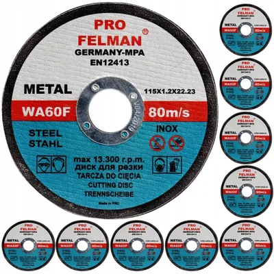 Produktbild von Felman PRO 10er-Pack Metalltrennscheiben für Stahl