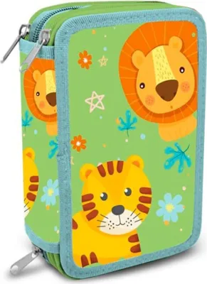 Obrázok produktu pre Naplnené puzdro na ceruzky 3-stranné Jungle