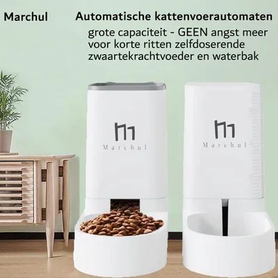 Obrázok produktu pre Automatická miska na krmivo a vodu 3,8 l, biela, ľahko umývateľná