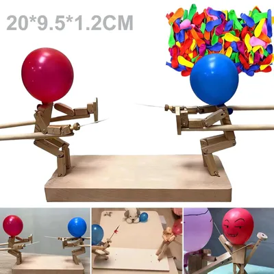 Produktbild von Hölzerne Fechtpuppen Ballonschlacht Unterhaltsam Flexible Steuerung Verstellbare