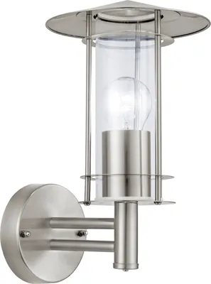 Produktbild von EGLO Außen-Wandlampe Lisio, 1 flammige Außenleuchte, Wandleuchte aus Edestahl, Farbe: Silber, Glas: klar, Fassung: E27, IP44