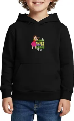 Produktbild von Spreadshirt Heidi Meine Welt Sind Die Berge Fernglas Kinder Premium Hoodie, 122/128 (6 Jahre), Schwarz
