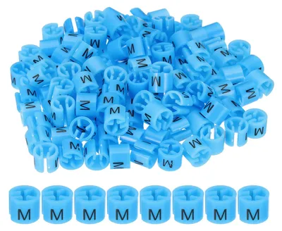 120 Kleiderbügel-Markierungen, Größenmarker, 3 mm, blau