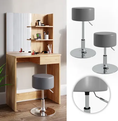Zdjęcie produktu dla Stołek Vicco Design Szary 33.5 x 67 cm do toaletki, Model 28611