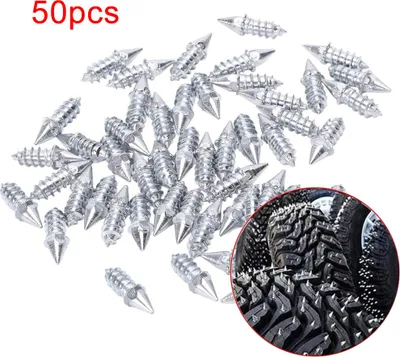 Immagine prodotto di 50 pezzi rivetti per pneumatici antiscivolo ghiaccio-neve picchi per auto, moto, fuoristrada vite, ruota, picco antiscivolo