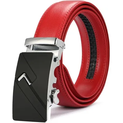 Obrázek produktu pro Opasek JI-8688 - Červená / Stříbrná pro muže KP8688