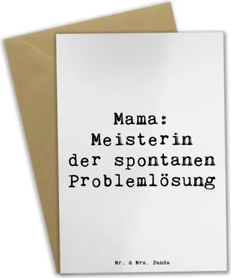 Produktbild von Mr. & Mrs. Panda valentinstagskarte Spruch Mama Meisterin - Weiß - Geschenk, Handarbeit, Problemlösung, Flexibilität, handgemacht, genesungskarte, Grußkarten, Verwandte