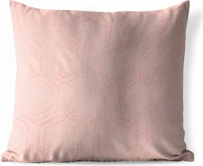 Produktbild von MuchoWow® Outdoor Kissen - Rosa - Muster - Sechseck - 45x45 cm - Wetterfest - Lounge Kissen - Fotokissen - Dekoratives Kissen