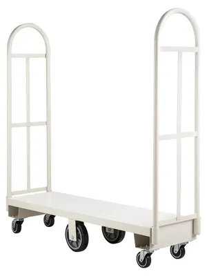 Produktbild von U-Boot-Plattformwagen, 907,18 kg Tragkraft, Schwerlast-Stahlwagen, industrieller Handschubwagen mit sechs Rädern und zwei abnehmbaren Griffen, für Lagerhäuser, 1525 x 410 x 1510 mm