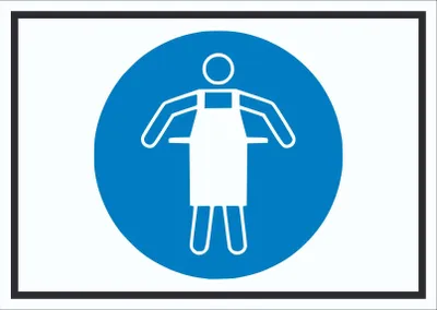 Produktbild von Schutzschürze benutzen Symbol Schild A3 (297x420mm)