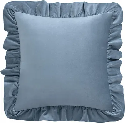 Produktbild von JadorDecor Dekorative Velours-Kissenhülle mit Rüsche 40x40 cm