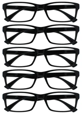 Produktbild von OPULIZE Die Lesebrille Unternehmen Schwarz Wert 5er-Pack Herren Frauen Designer Stil Leser RRRRR92-1 +3,00