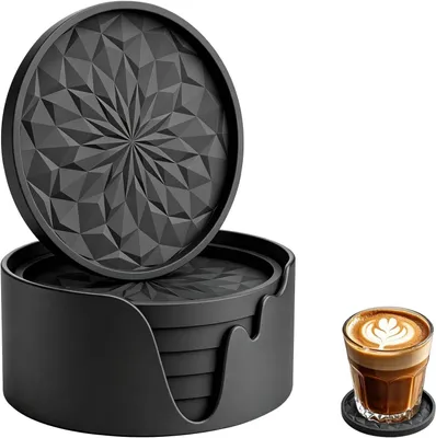 Obrázok produktu pre Silikónové podložky 10 cm, 6 ks, s držiakom, tepelne odolné a protišmykové, pre kuchyňu