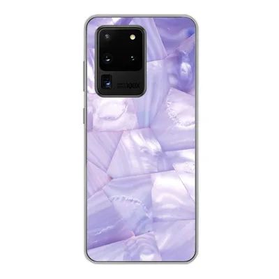 Produktbild von MuchoWow® Handyhülle Schutzhülle Hülle für Samsung Galaxy S20 Ultra Naturstein - Muster - Perlmutt Silikon Softcase Handy Hülle - Karteninhaber