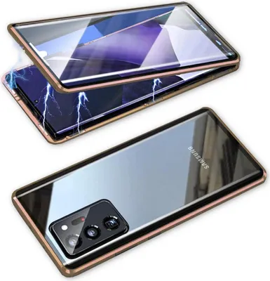 Produktbild von Beidseitige Magnet Glas Bumper Handy Tasche Gold für Samsung Galaxy S21 G991B