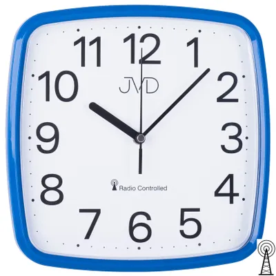 Produktbild von JVD RH616.5 Wanduhr Funk Funkwanduhr analog blau viereckig