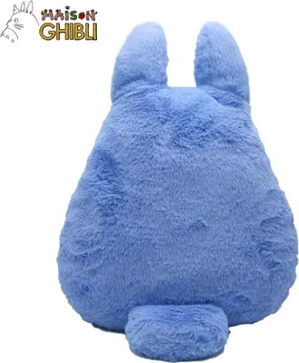 A plush Totoro pillow is shown from the back against a white background.