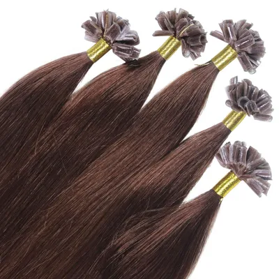 Obrázok produktu pre Bonding Extensions Premium pravý vlas #4/77 stredne hnedý intenzívny hnedý 0,8 g