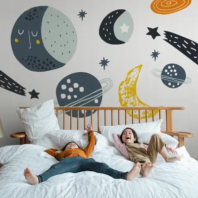 Immagine prodotto di Adesivi per bambini Luna e pianeti 75x150 cm