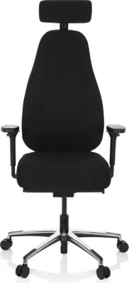 Obrázek produktu pro hjh OFFICE High End kancelářská židle RESISTIO Ergonomická kancelářská židle s područkami (výškově nastavitelná) látka černá Otočná židle do kanceláře, domácnosti