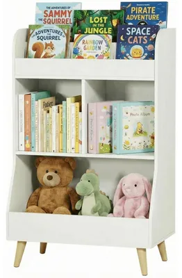 Immagine prodotto di Scaffale per bambini con 3 ripiani aperti, bianco, 62 x 34 x 93,5 cm