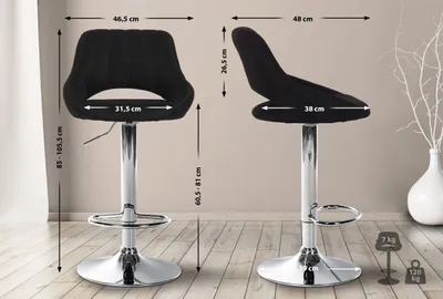 Produktbild von Barhocker Milet Stoff chrom schwarz
