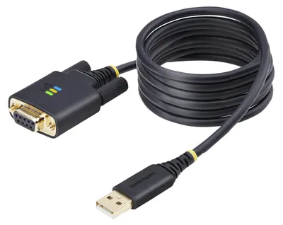 Productafbeelding van StarTech.com 2 meter USB naar Null Modem seriële adapterkabel, FTDI, RS232 - Kabel USB / seriële - USB (mannelijk) naar DB-9 (vrouwelijk) - 2 meter - Zwart