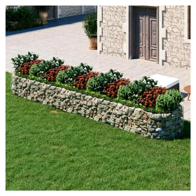 Produktbild von Gabionen-Hochbeet aus verzinktem Eisen 500x100x50 cm