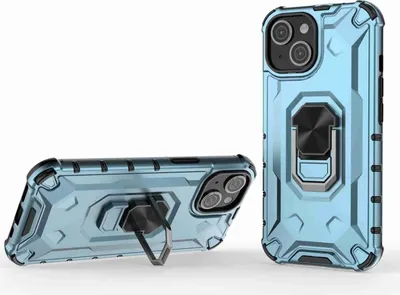 Image de Pour iPhone 15 Ice Armor Series Ring Holder Phone Case (Blue)