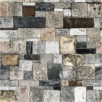 Produktbild von Tapeteneffekt-Aufkleber – Lissabonner Steine ​​– 50 x 50 cm