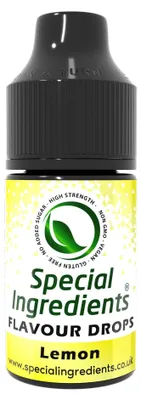 Image de Gouttes aromatisantes spéciales, citron, 30 ml. Arôme alimentaire concentré, idéal pour aromatiser les pâtisseries, les plats et les boissons