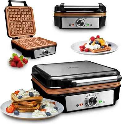 Zdjęcie produktu dla Eldom Solidna Gofrownica 4 Duże Gofry Super Moc 2000W Powłoka Ceramiczna