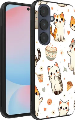 Produktbild von Smartphonica Handytasche Passend für Samsung Galaxy S24 FE mit Katzendruck - TPU Rückseite Abdeckung Fall Katze Design