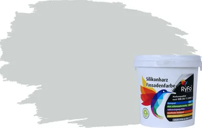 Produktbild von RyFo Colors Silikonharz Fassadenfarbe Lotuseffekt Trend Weißtöne Papyrusweiß 1l - bunte Fassadenfarbe, weitere Weiß Farbtöne und Größen erhältlich, Deckkraft Klasse 1