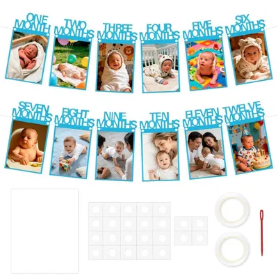 Produktbild von Foto Girlande 1. Geburtstag 0-12 Monate Baby Meilenstein Partydeko Mädchen Jungen