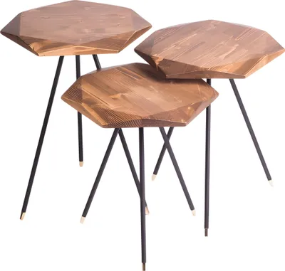 Obrázek produktu pro Boční stolek dřevo béžová Moderní elegantní