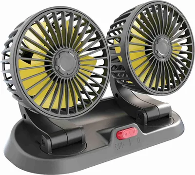 Produktbild von Auto-Kühlgebläse mit zwei Köpfen und einstellbarem Zigarettenanzünder-Anschluss Multifunktions-Luftumwälzer für Fahrzeuge Typ 12V