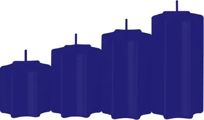 Produktbild von 4er Set Sternkerzen abgestuft Royalblau Ø 6 cm