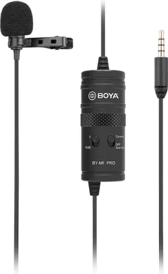 Immagine prodotto di Walimex pro Boya M1 Pro microfono a clip, microfono lavalier con presa jack per videocamere, registratori audio, smartphone, PC, microfono 65 Hz - 18 kHz, caratteristica omnidirezionale