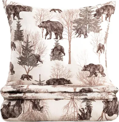 Zdjęcie produktu dla HOMLA Pościel URSO flanelowa w niedźwiedzie 140x200 + 1*70x80 cm
