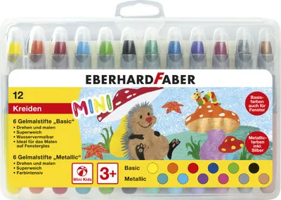 Immagine prodotto di EBERHARD FABER 529112 Pastello gel EBERHARD FABER Basic & Metallic, confezione da 12 pezzi