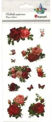 Produktbild von Papieraufkleber, Rosen, 12 Stück - Titanum