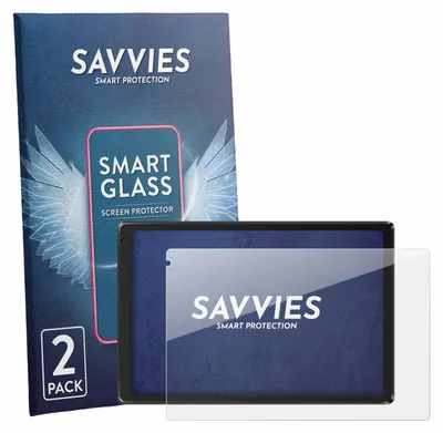 Produktbild von 2x Savvies Schutzglas Folie für Laptok Tablet 10.1" 9H Panzer Schutzfolie Glas Displayschutz klar transparent