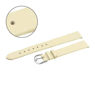 Zdjęcie produktu dla Pasek do zegarka Pacific W36L Beige 18 mm - pasek z prawdziwej skóry ze srebrną klamrą, pasek zamienny dla kobiet i mężczyzn, wysokiej jakości pasek skórzany
