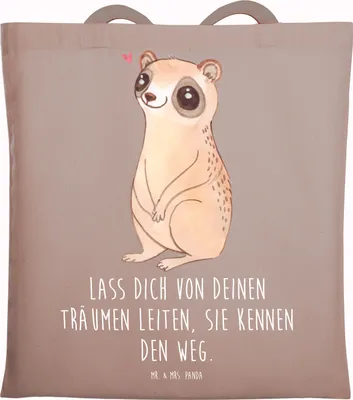 Produktbild von Mr. & Mrs. Panda Schultasche Plumplori Glücklich - Braun Pastell - Geschenk, Jutebeutel, Glück, Einkaufstasche, Shopping Tasche, Lustige Sprüche, Niedlich, Büchertasche