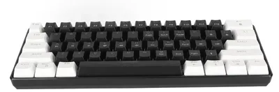 Obrázek produktu pro Mechanická klávesnice s 61 klávesami a modrými spínači – kabelová herní klávesnice s RGB podsvícením a efektním osvětlením, vhodná do kanceláře i do studentského pokoje, v bílé a černé barvě