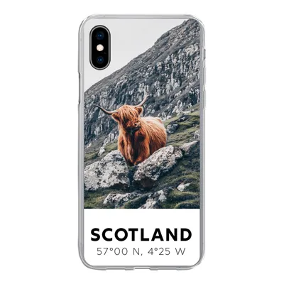 Produktbild von MuchoWow® Handyhülle Schutzhülle Hülle für iPhone Xs Schottland - Schottische Highlander - Berge Silikon Softcase Handy Hülle - Handytasche